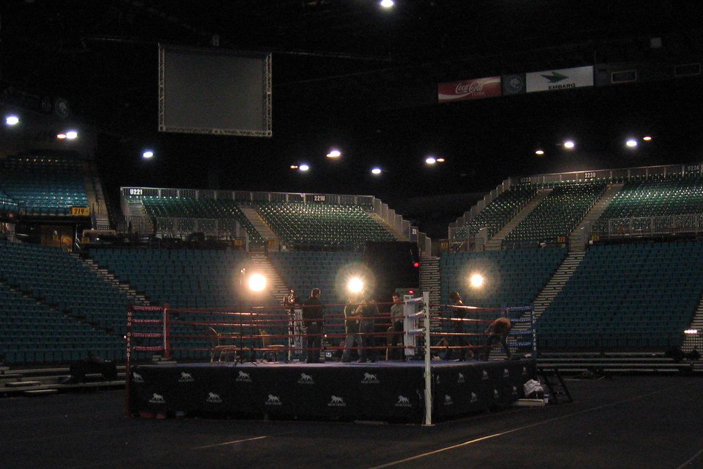 Illustrative file photograph — boxing ring — for: Hrgovic slaps Itauma after being pushed off stage at weigh-in
