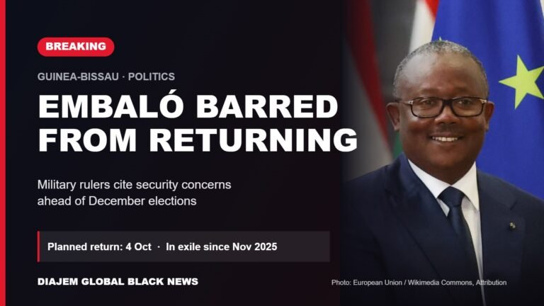 Guinea-Bissau junta bars ex-president Embaló from returning ahead of December vote