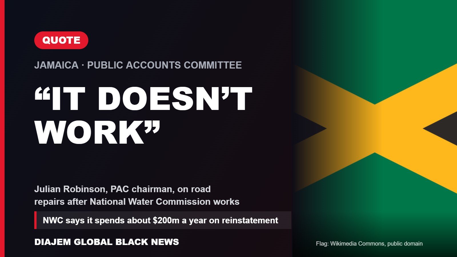 Quote card: Julian Robinson says NWC road reinstatement system does not work