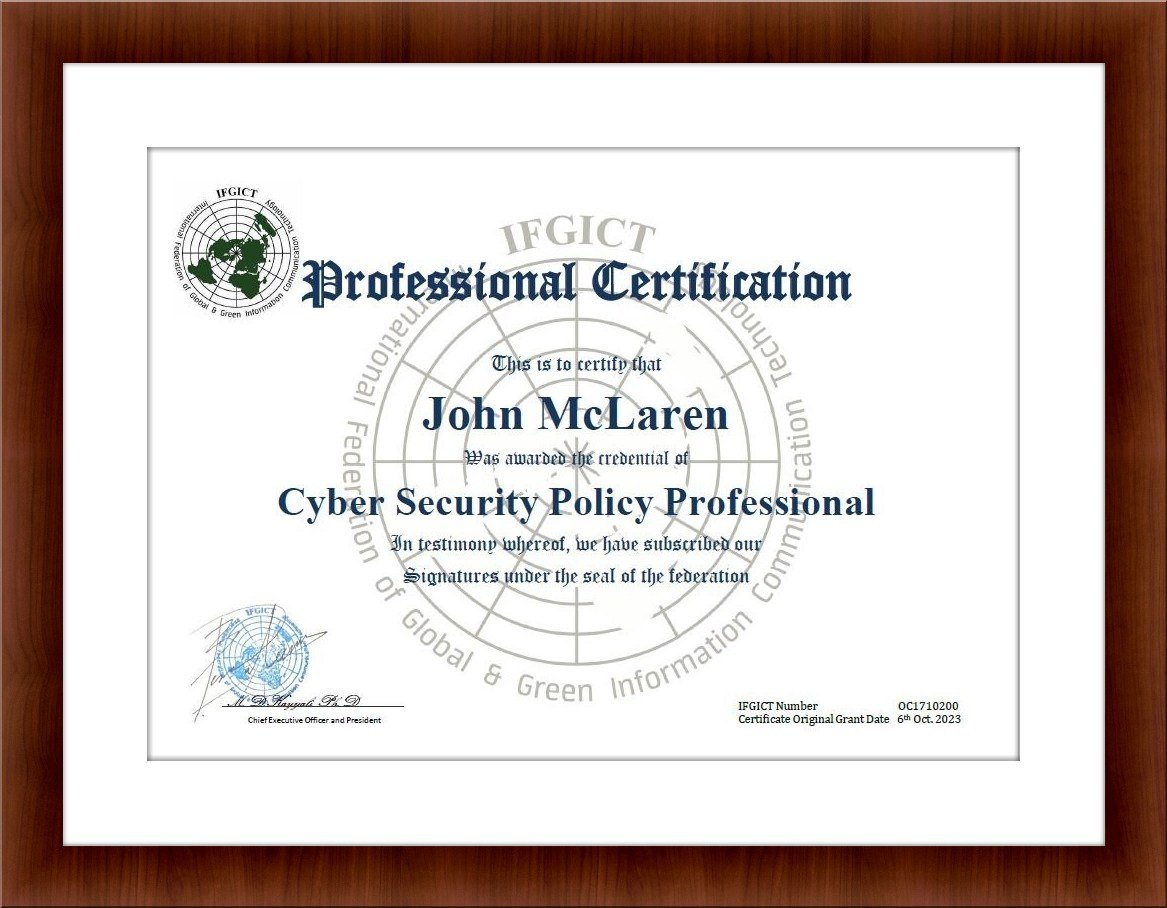 IFGICT Cyber Security Policy Professional Certification CSPP